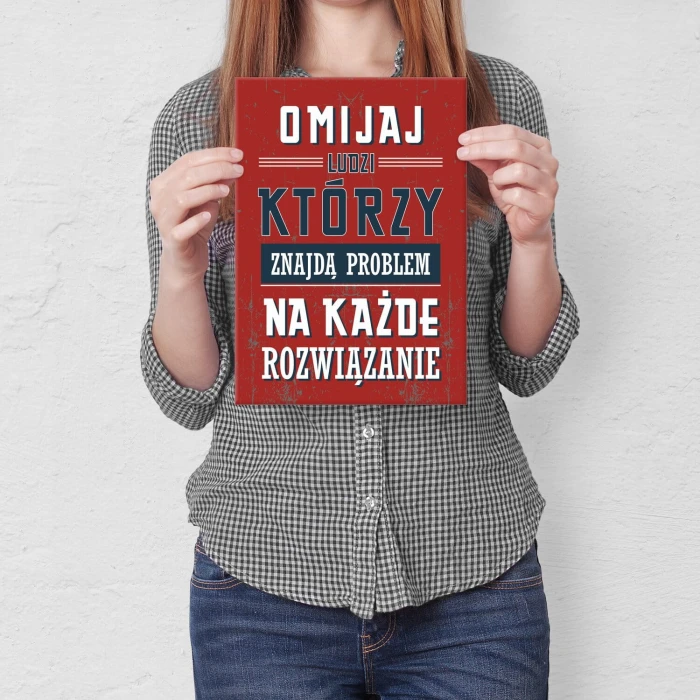 Plakat metalowy omijaj ludzi Prezent