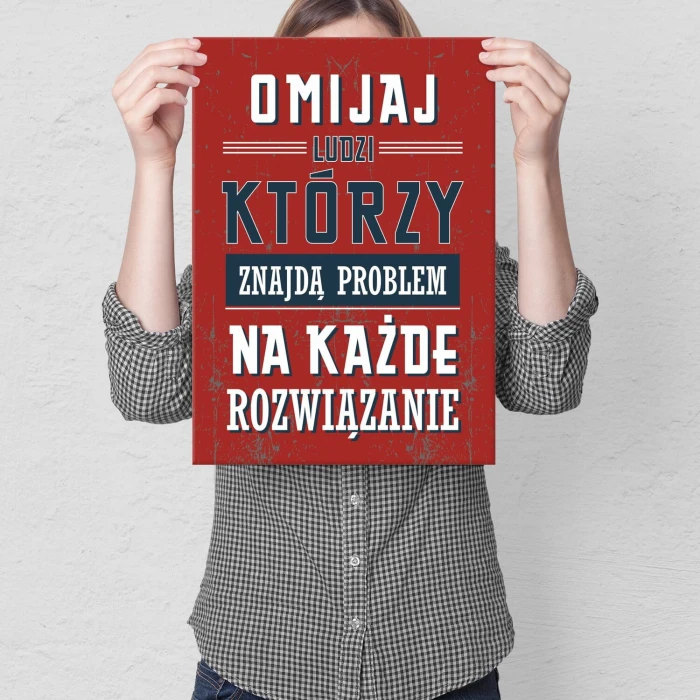 Plakat metalowy omijaj ludzi Prezent