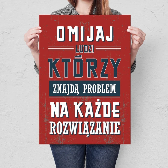 Plakat metalowy omijaj ludzi Prezent