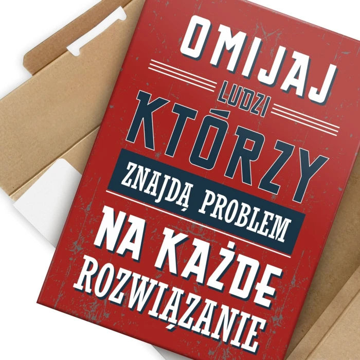 Plakat metalowy omijaj ludzi Prezent