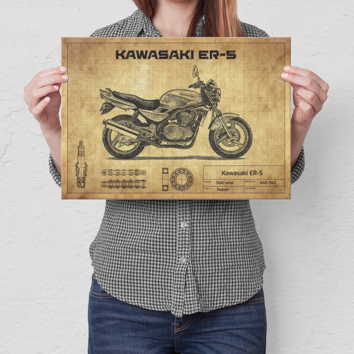Plakat metalowy Kawasaki ER-5 Prezent