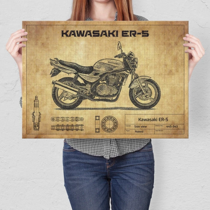 Poster metal Kawasaki ER-5 gift