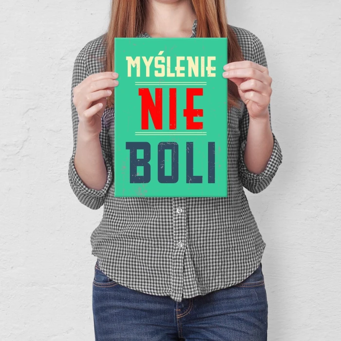 Poster metal myślenie nie boli gift