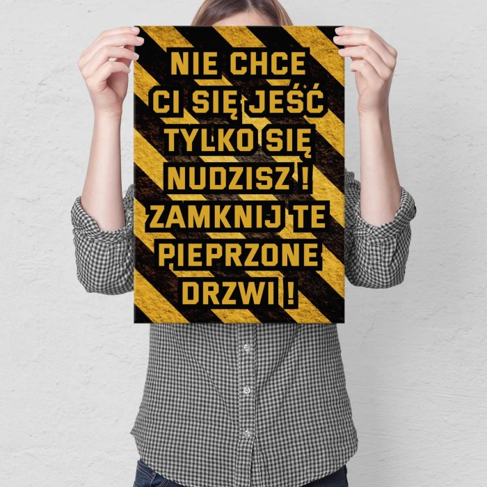 Plakat metalowy Nie chce ci się jeść Prezent