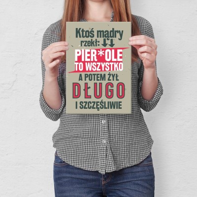 Plakat metalowy Ktoś mądry Prezent