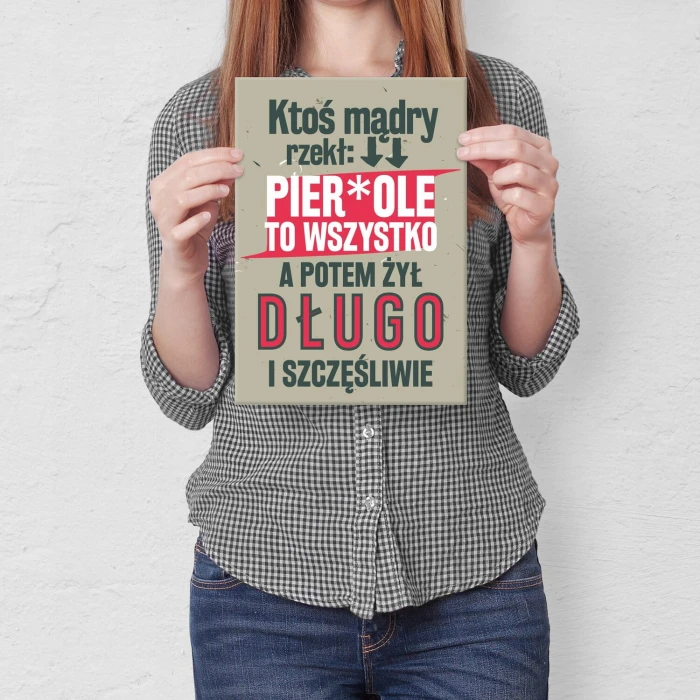 Plakat metalowy Ktoś mądry Prezent