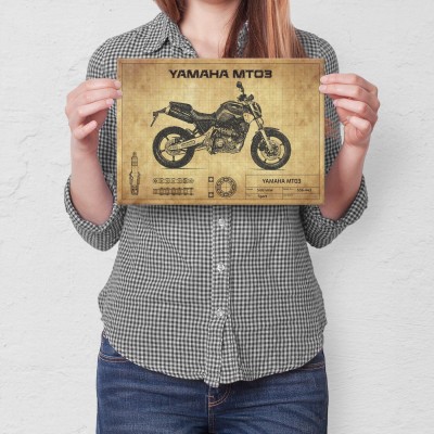 Plakat metalowy Ymamha mt03 Prezent