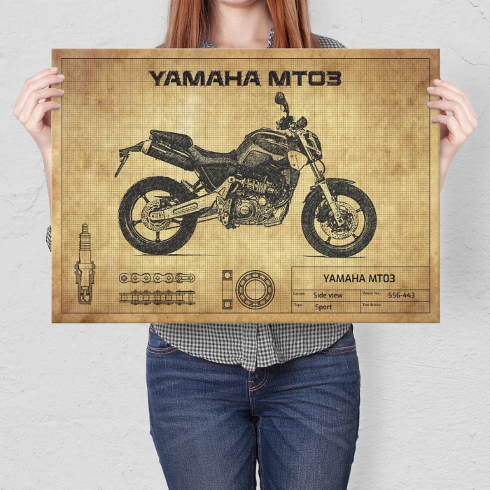 Poster metal Ymamha mt03 gift