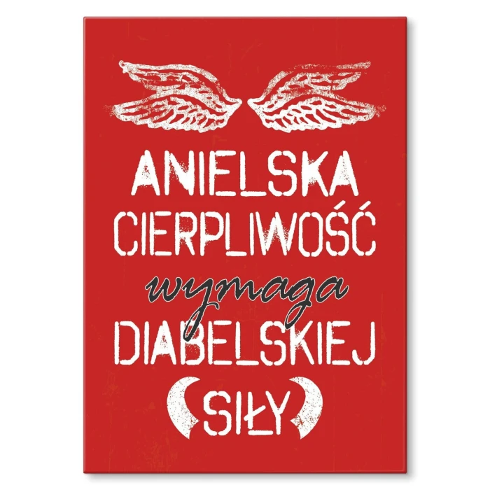 Plakat metalowy anielska cierpliwość Prezent