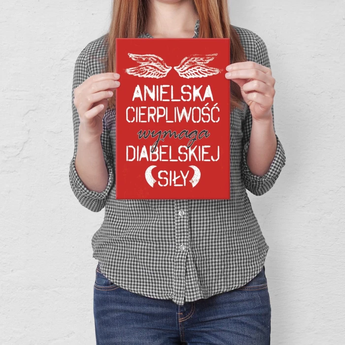 Plakat metalowy anielska cierpliwość Prezent