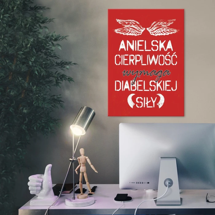 Plakat metalowy anielska cierpliwość Prezent
