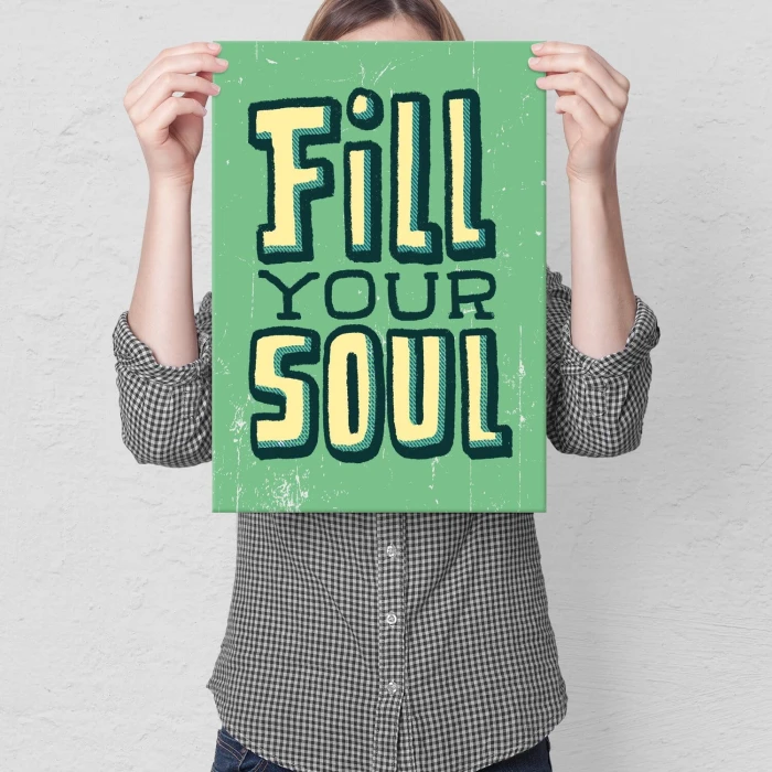 Plakat metalowy Fill your soul Prezent