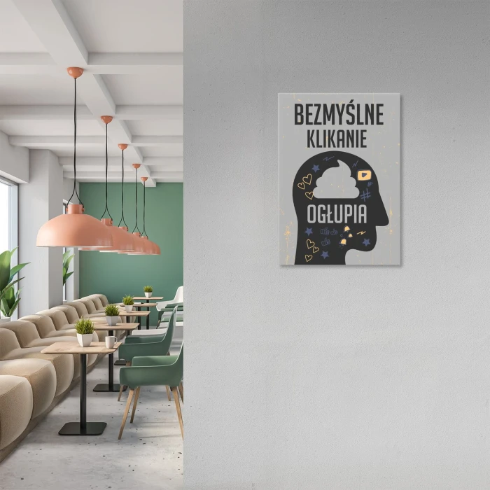 Poster metal bezmyślne klikanie gift