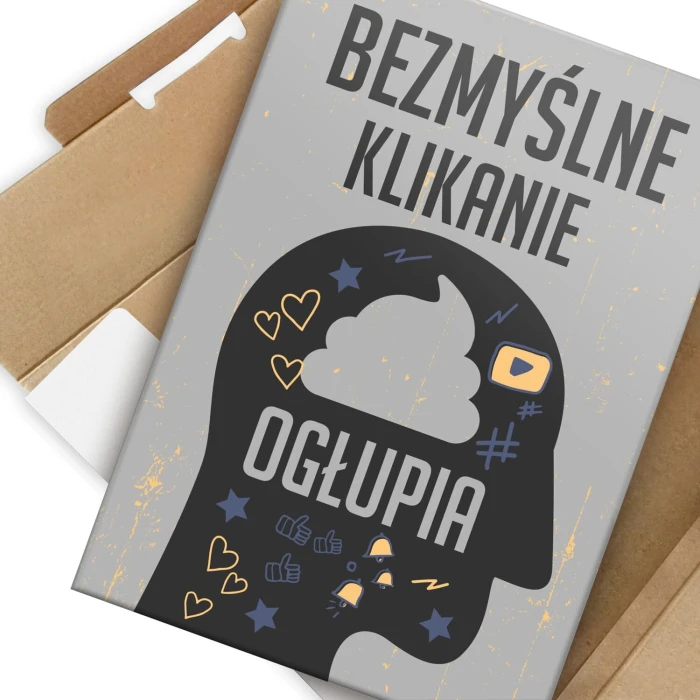 Plakat metalowy bezmyślne klikanie Prezent
