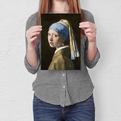 Plakat metalowy Vermeer Z perłą Prezent