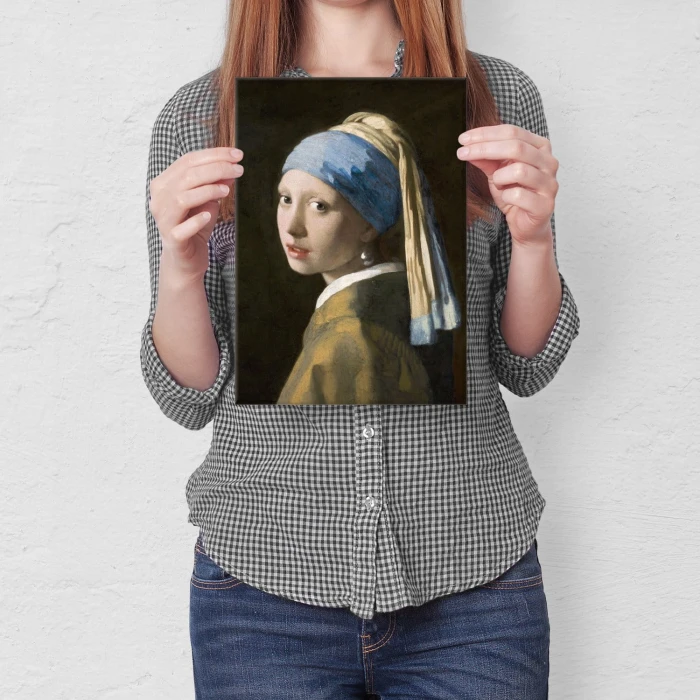 Plakat metalowy Vermeer Z perłą Prezent