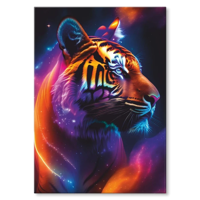 Plakat metalowy tygrys neon Prezent