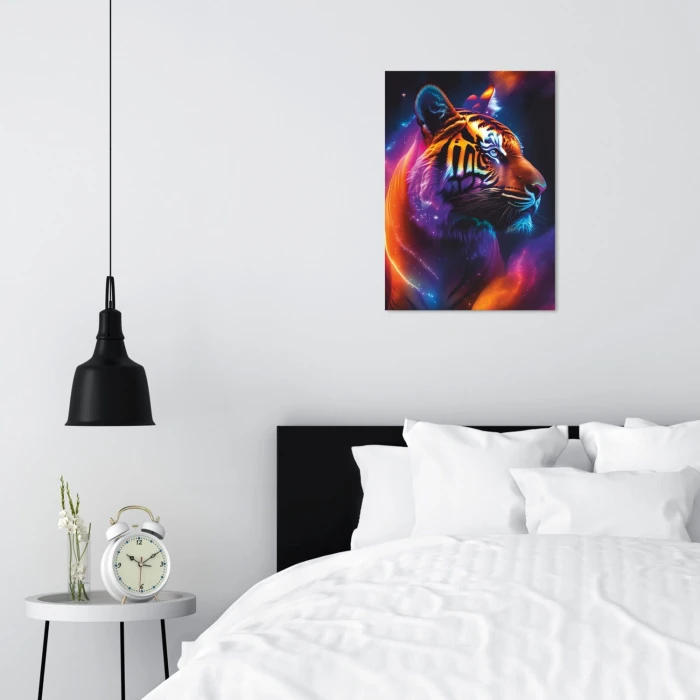 Plakat metalowy tygrys neon Prezent