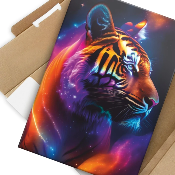 Plakat metalowy tygrys neon Prezent