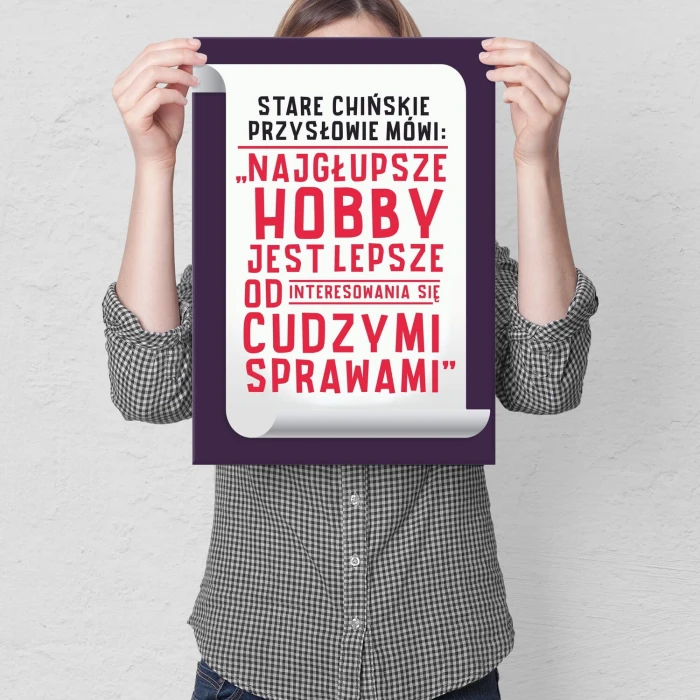 Plakat metalowy najgłupsze hobby Prezent