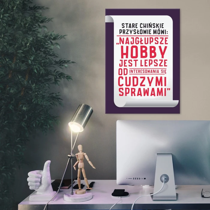 Plakat metalowy najgłupsze hobby Prezent