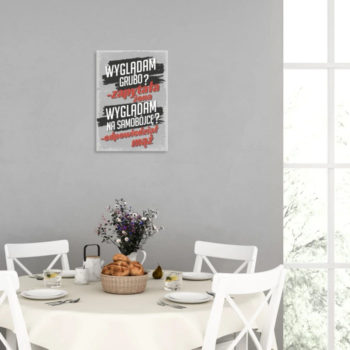 Plakat metalowy wyglądam grubo Prezent