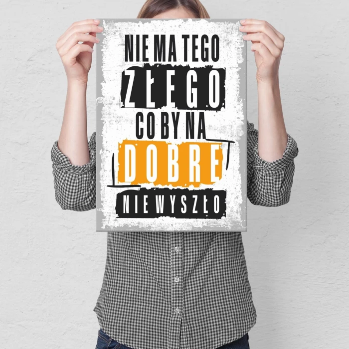 Plakat metalowy Nie ma tego złego Prezent