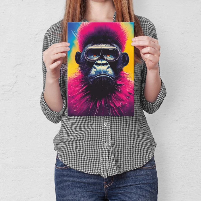 Plakat metalowy gorilla fun Prezent