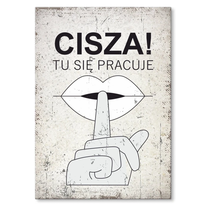 Plakat metalowy cisza Prezent