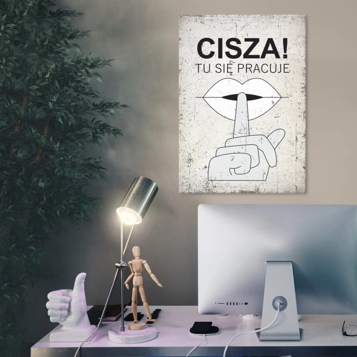 Plakat metalowy cisza Prezent
