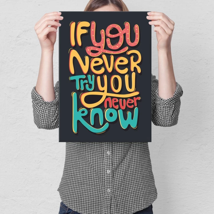 Poster metal IF YOU NEVER TRY gift