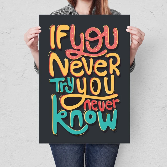 Poster metal IF YOU NEVER TRY gift
