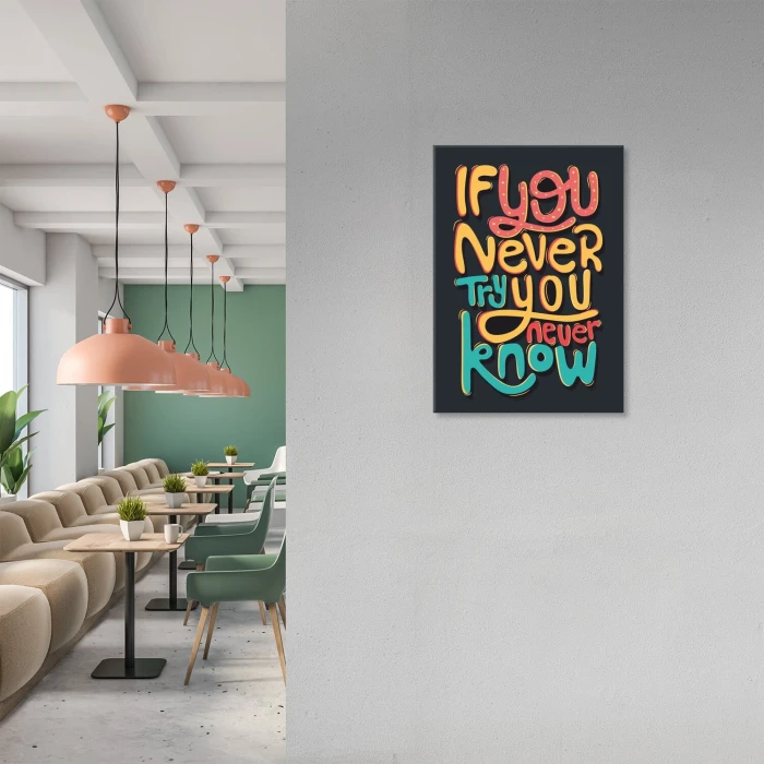 Plakat metalowy IF YOU NEVER TRY Prezent