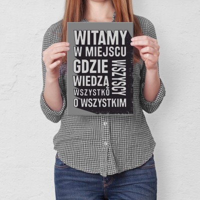 Plakat metalowy witamy w miejscu Prezent
