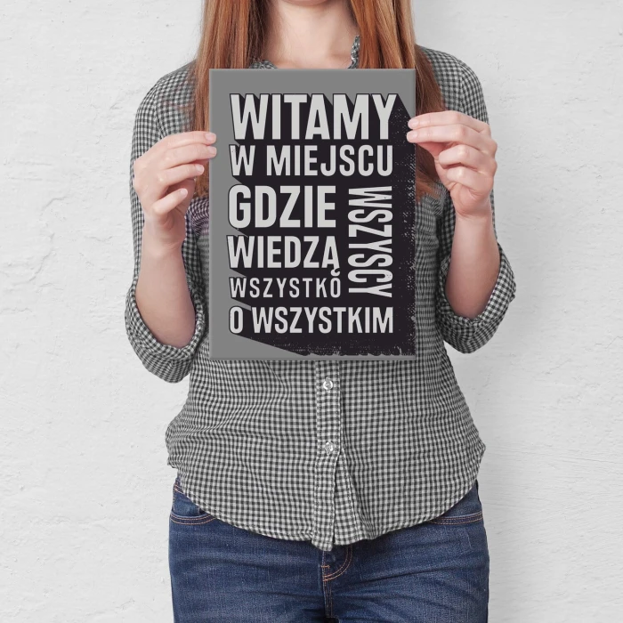 Plakat metalowy witamy w miejscu Prezent