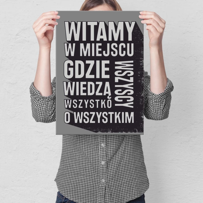 Plakat metalowy witamy w miejscu Prezent