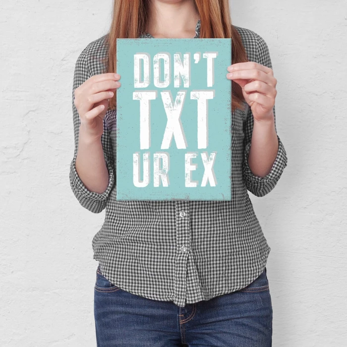 Plakat metalowy dont txt Prezent