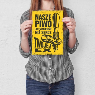 Plakat metalowy Nasze piwo Prezent