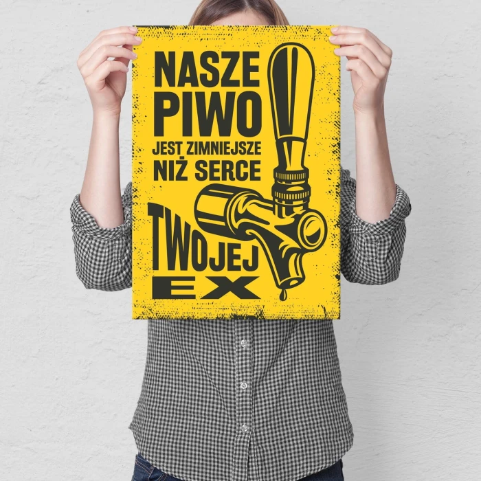 Plakat metalowy Nasze piwo Prezent