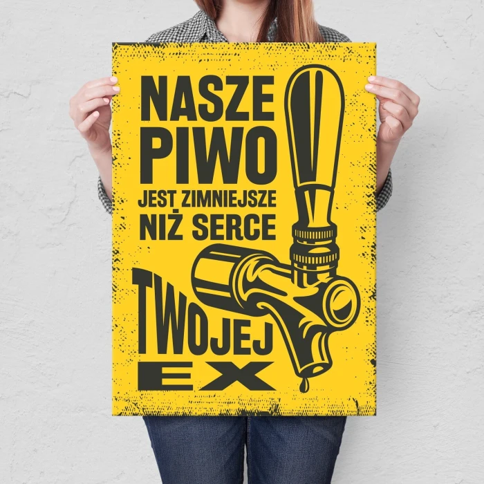 Plakat metalowy Nasze piwo Prezent