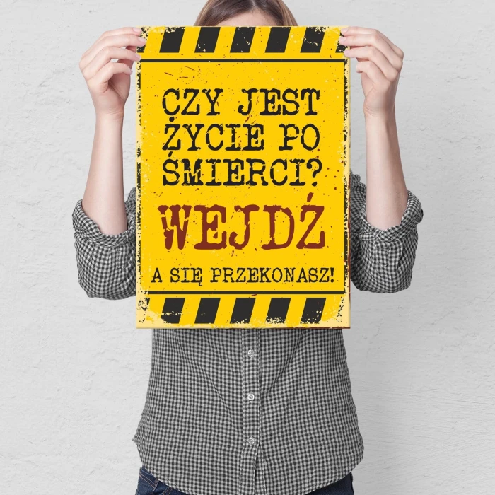 Plakat metalowy życie po śmierci Prezent