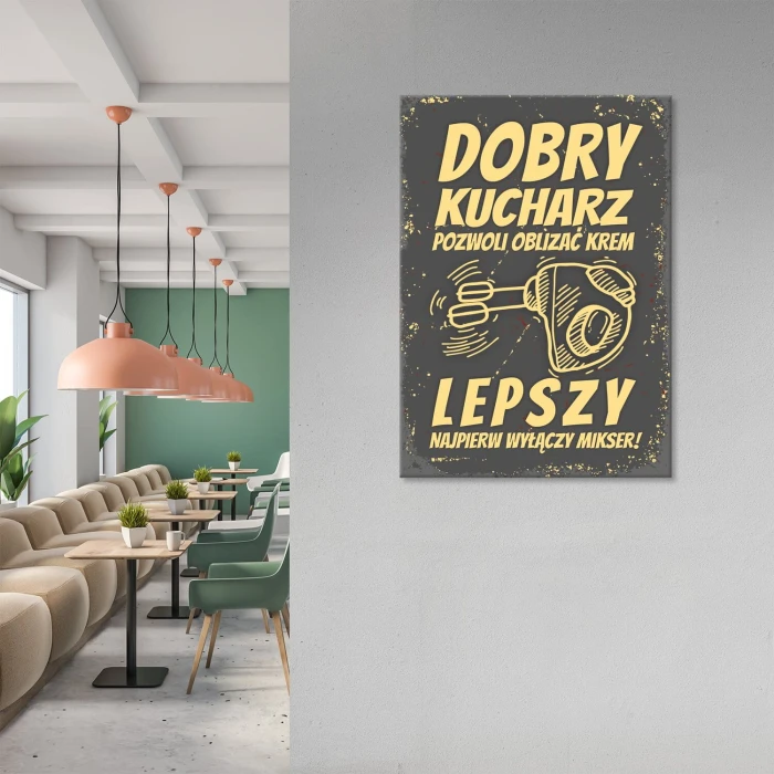 Plakat metalowy dobry kucharz Prezent