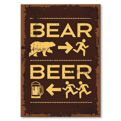 Plakat metalowy bear-beer Prezent