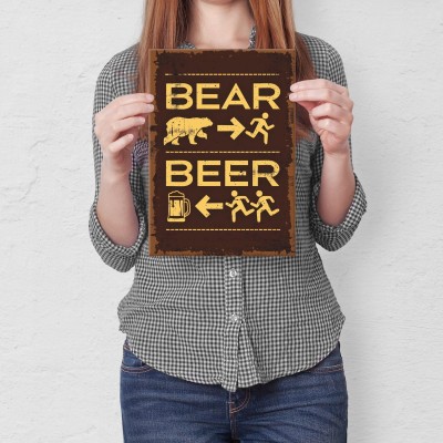 Poster metal bear-beer gift