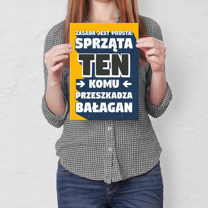 Plakat metalowy prosta zasada Prezent