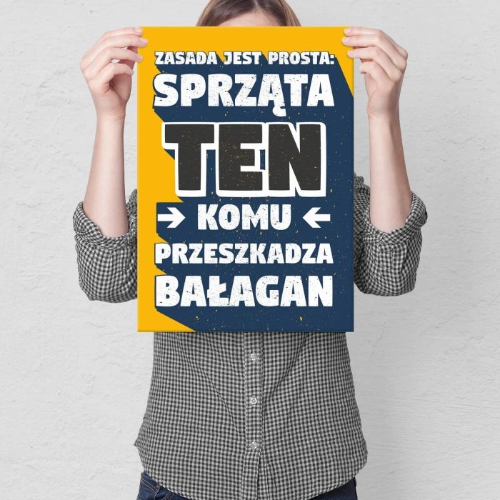 Plakat metalowy prosta zasada Prezent