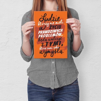 Plakat metalowy wymyślone problemy Prezent