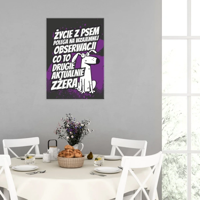 Plakat metalowy Życie z psem Prezent