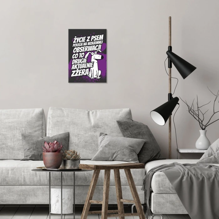 Plakat metalowy Życie z psem Prezent