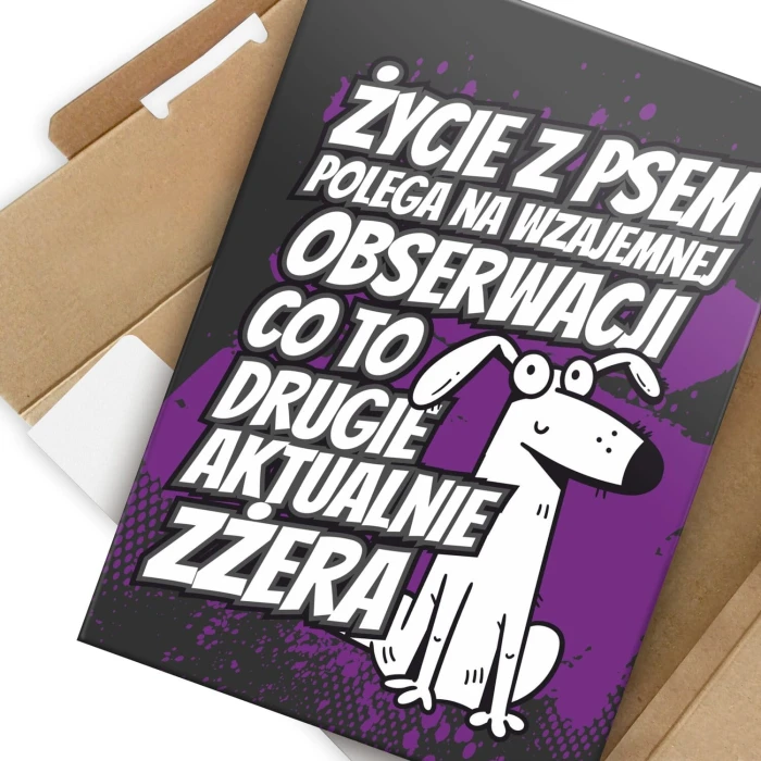 Plakat metalowy Życie z psem Prezent